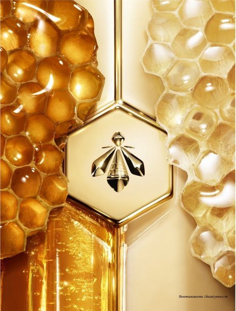Guerlain honeycomb and gold bee motif
